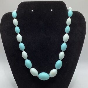 Aqua and Light Aqua Beaded Necklace - Women's Jewelry